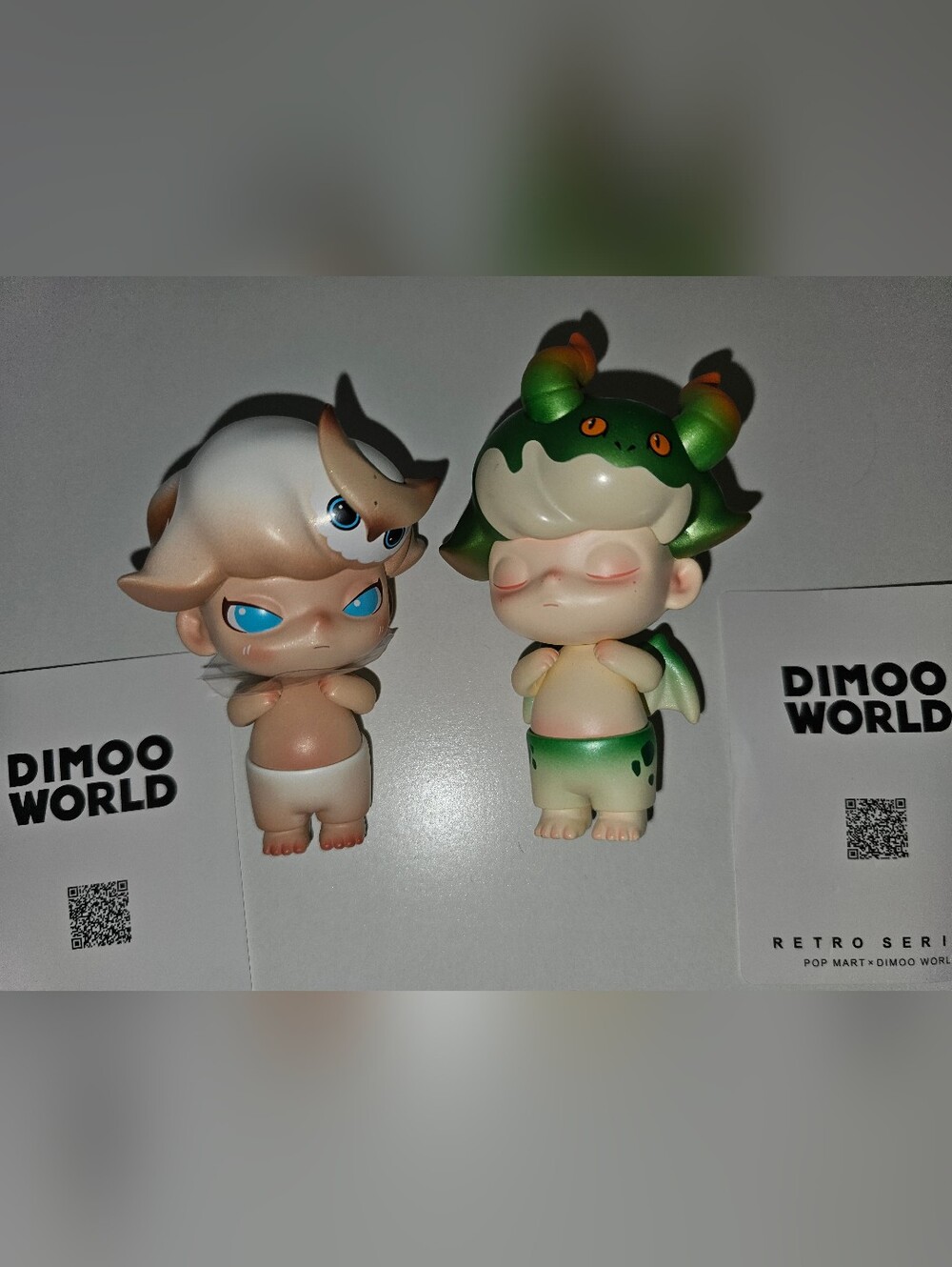 Dimoo World Pop Mart Retro Series Lil Green Dragon & Snowy Owl Bundle